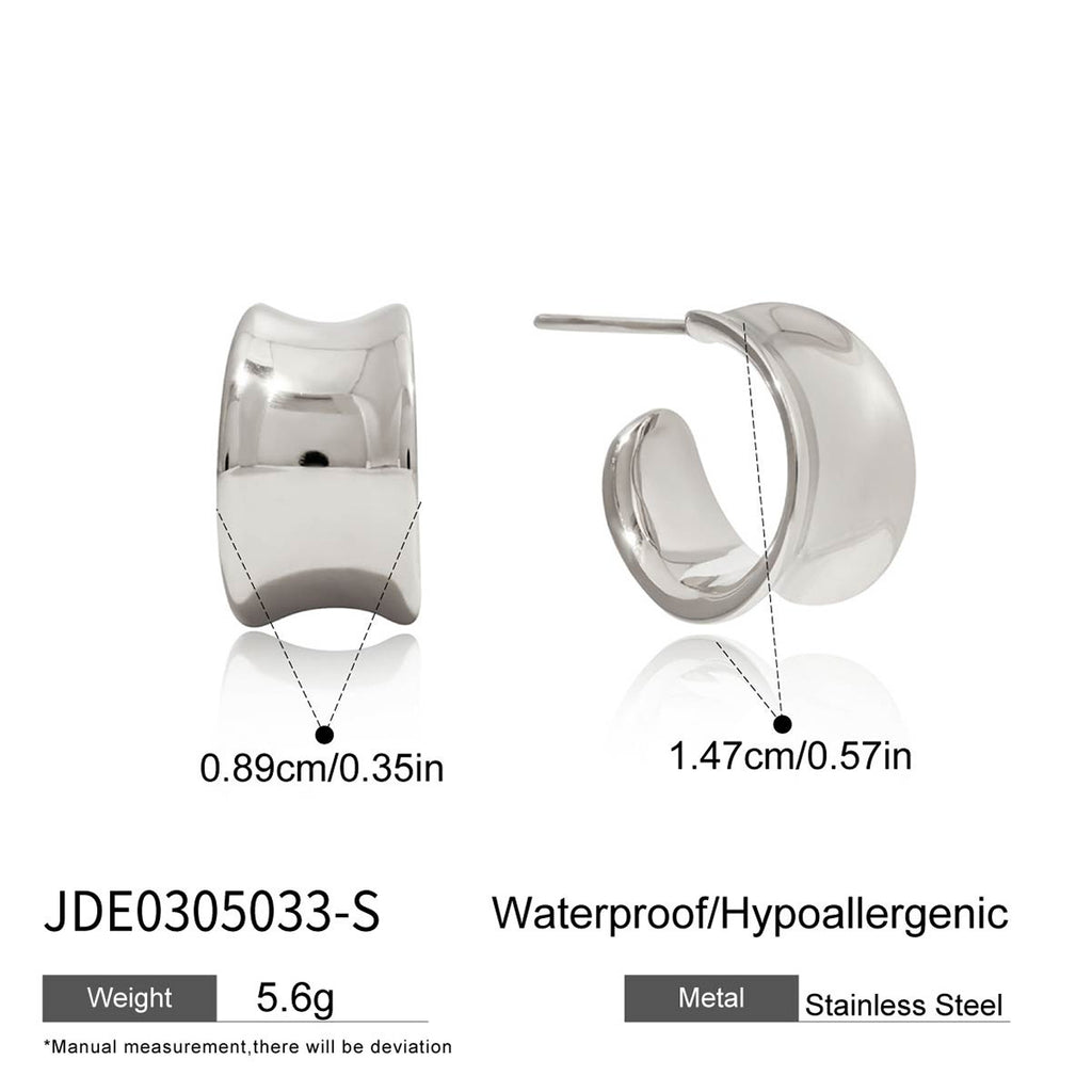 Geometric Earrings Classic Studs Stainless Steel Jewelry for Women Non-Fading Ear Accessories