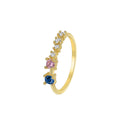 Gold-Plated Brass Minimalist CZ Ring — Soft Contour with gold-tone brass construction