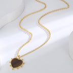 Gold-Plated Tiger Eye Heart Vintage Necklace — design detail