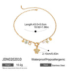 Stainless Steel Zircon Heart Necklace Choker Non-Fading Jewelry for Women