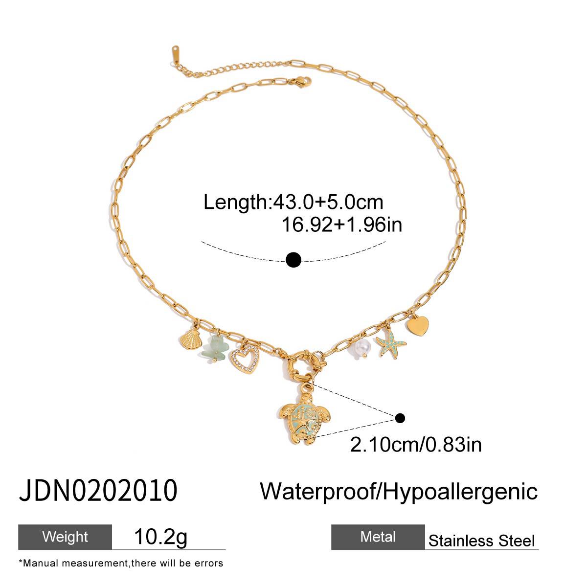 Stainless Steel Zircon Heart Necklace Choker Non-Fading Jewelry for Women