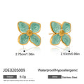 Enamel Stainless Steel Gold-Plated Drop Earrings — collection view — jewelry finish and design detail