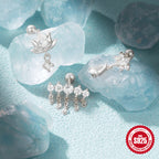 S925Sterling Silver Tassel Inlaid Diamond Chain Earrings Stud Korean Style Hot-Selling Fashion Piercing Jewelry