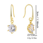 E0762 French Six-Claw Zirconia Earrings for Women with Plated Hooks18K Gold accessories
