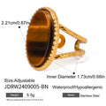 Tiger-Eye Stainless Steel Gold-Plated Ring — alternate product view — jewelry finish and design detail