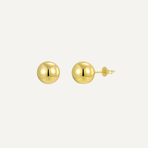 14K Gold-Plated Brass Beaded Round Earrings for boutique wholesale jewelry collections