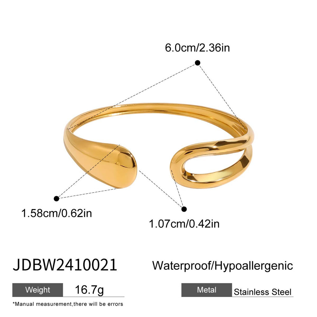 gold Bracelet Non-Fading Jewelry Open Bangle Stainless Steel Accessories for Women