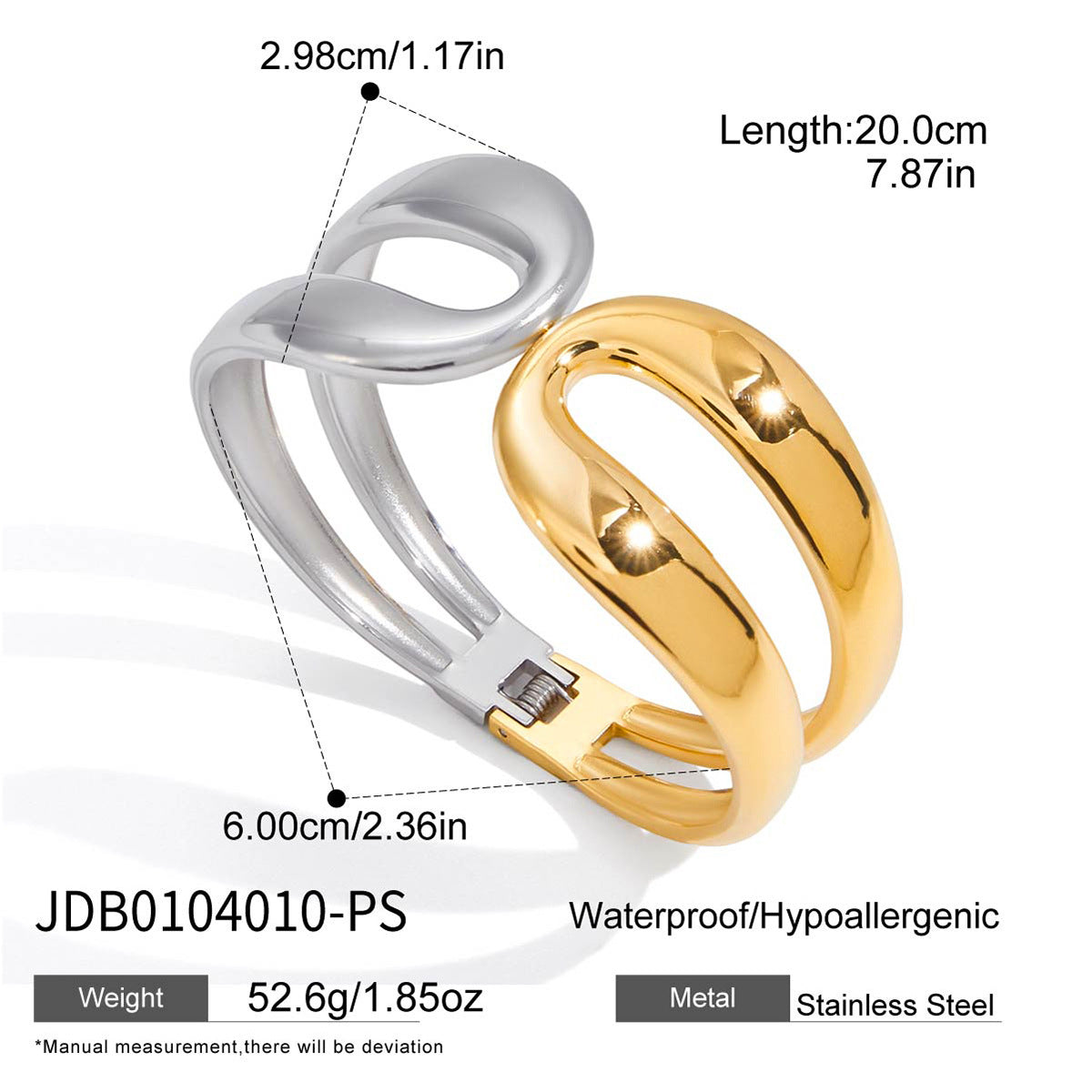 Stainless Steel Open Bracelet Non-Fading Jewelry Bangle