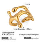 2H Stainless Steel Exaggerated Ring gold Open rings Ornament