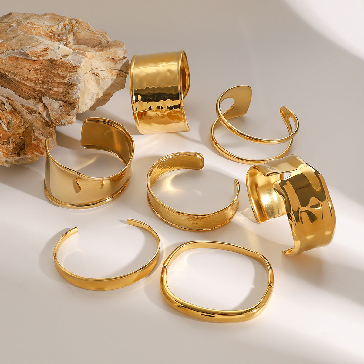 Stainless Steel Exaggerated gold Bracelet Open Bangle bracelet