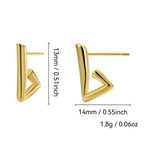E0679 Minimalist Irregular Design Open Triangle Earrings for Women Copper Gold Plated Smooth Surface Ear Jewelry