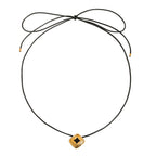 Square Black Oil Drop Necklace Jewelry for Women Stainless Steel Jewelry necklace