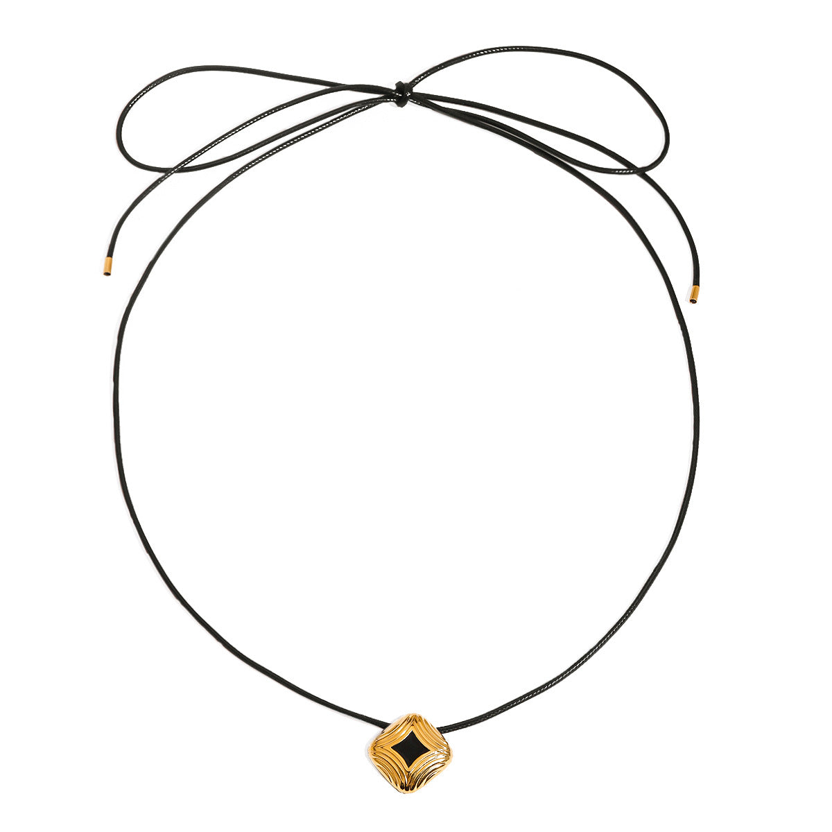 Square Black Oil Drop Necklace Jewelry for Women Stainless Steel Jewelry necklace