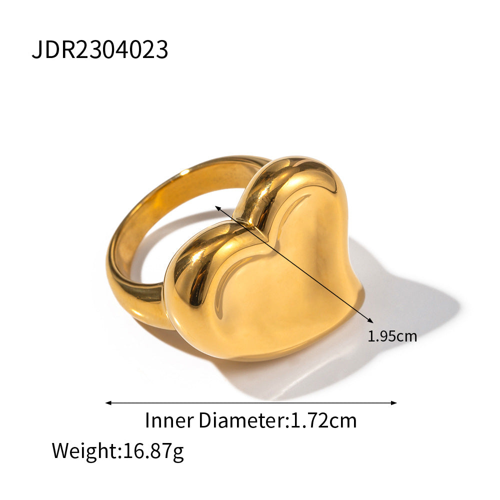 Ornament18K Gold Stainless Steel Exaggerated Ring rings Female