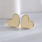 E0740 Fashion Elegant Simple Five-Pointed Star Heart Earrings for Women Copper Gold-Plated Minimalist Style Set Earrings
