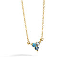 N0035Gradient Blue Zircon Necklace for Women, Minimalist and Simple, gold Neck Chain, Export Accessories