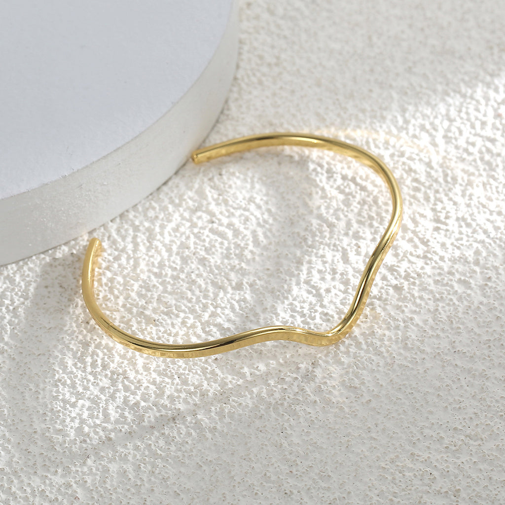 B0119 Simple Wave Bracelet Irregular Water Wave Fashion Unisex Open Bracelet