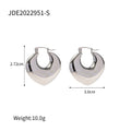 Pearl Stainless Steel Stud Earrings in Gold-Plated — Defined Silhouette — close-up detail — jewelry finish and design detail