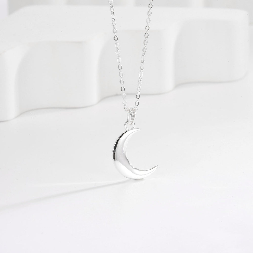 S925 Silver Irregular Moon Necklace For Women Collarbone Chain Choker