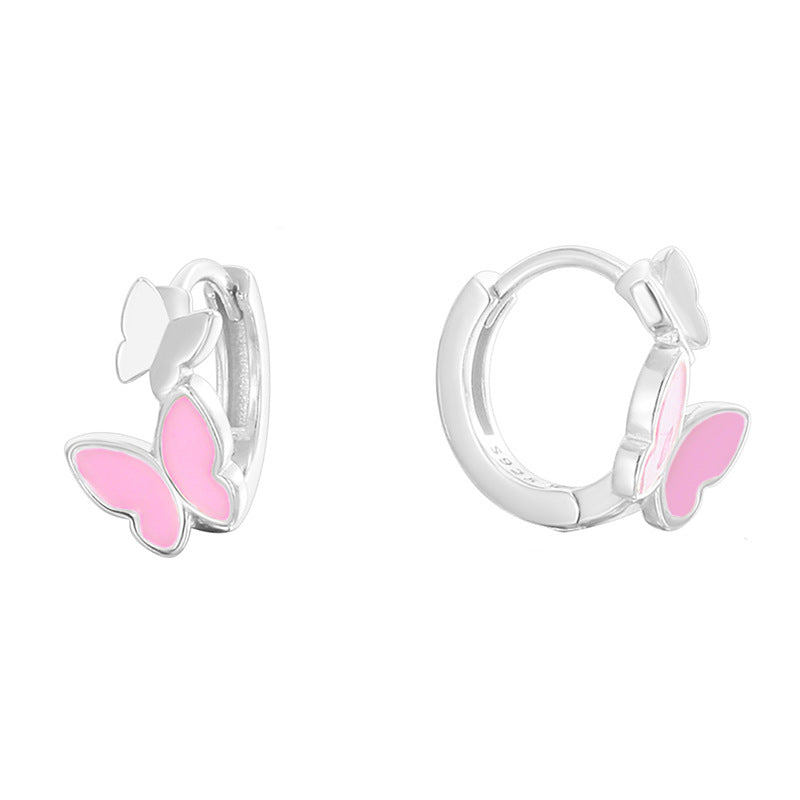 SE0264  S925Silver Fashion Butterfly Earrings Design Sense Ear Jewelry