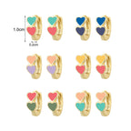 SE Jewelry Double Heart Colorful Resin Earrings For Women Gold Plated
