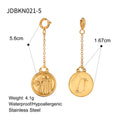 Gold-Plated Stainless Steel Pendant Necklace — Luminous Finish — side detail — jewelry finish and design detail