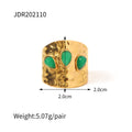 Gold-Plated Stainless Steel Statement Ring with Stone Sculptural Detail — jewelry construction