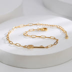 A0007 Accessories Hip-Hop Chain Key-Shaped Zircon Anklet for Women Modern Simple Adjustable Foot Jewelry