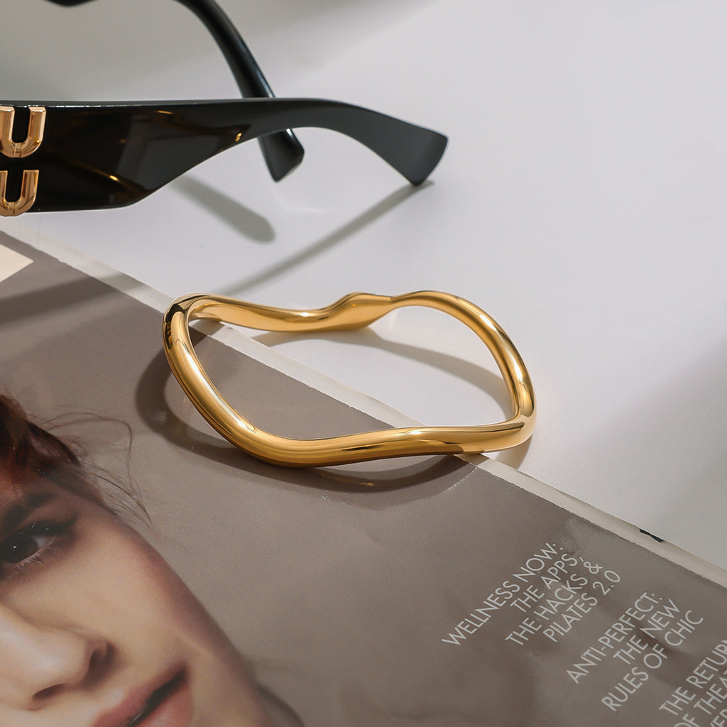 Stainless Steel White Diamond Snake Bracelet Non-Fading Women's Design Bangle18k Ornament