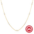 925 Silver Simple Thin Chain Colorful Diamond Collarbone Necklace — collection product image 06
