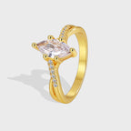 R0434 Fashionable Simple Heart Zircon Ring for Women Elegant Versatile