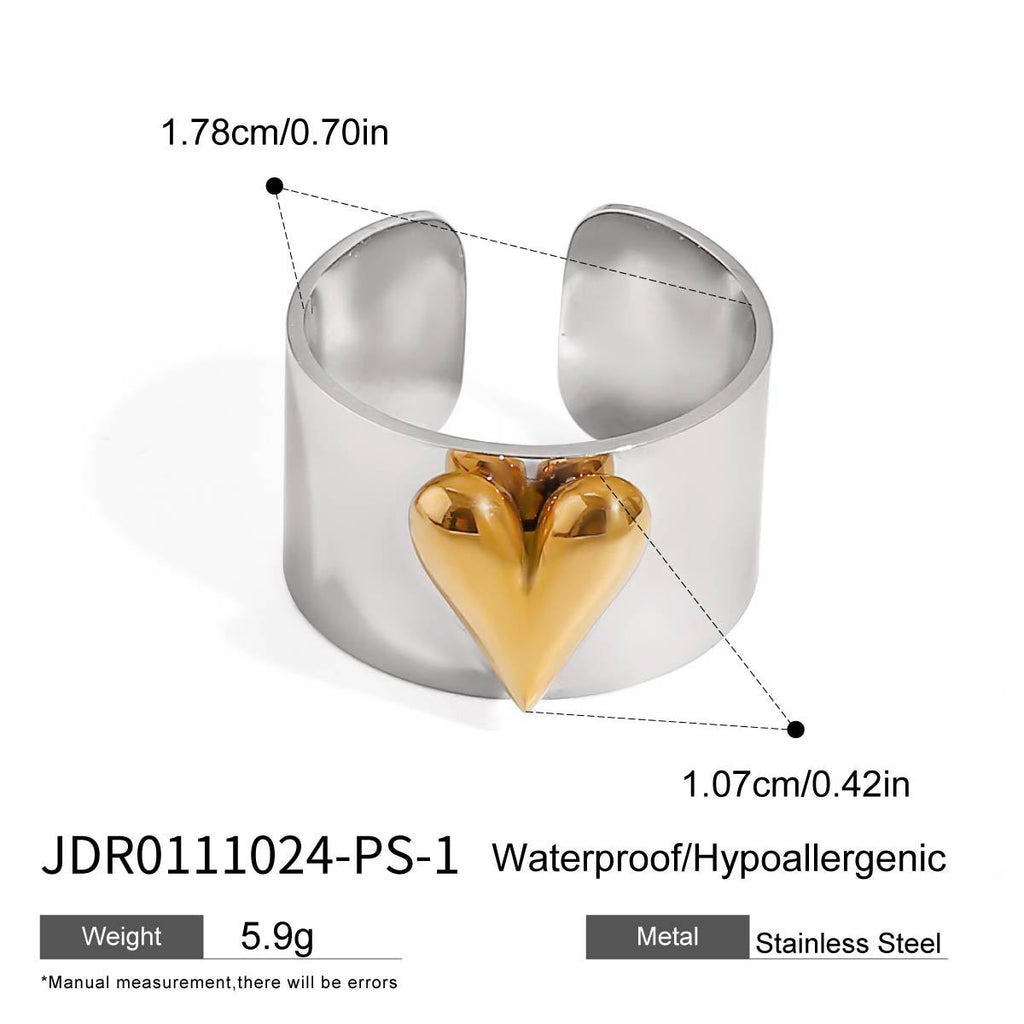 Heart-shaped ring that doesn't fade rings Stainless Steel Jewelry