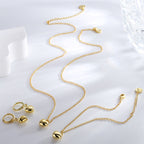 S0006 Fashion Heart Simple Design Bracelet Necklace Earrings Three-Piece Set Copper Gold-Plated Jewelry Set