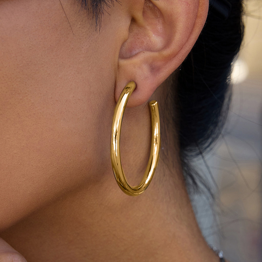 2H Stainless Steel c Hoop Earrings for Women, Non-Fading Jewelry Accessories