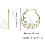 E0349 Fashion Double Circle Earrings Glossy HOOP gold Leaf Large Circle Hoop Earrings for Women
