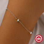 S925 Silver Four Pointed Star Diamonds Inlaid Bracelet For Women