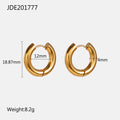 18K Gold-Tone Stainless Steel Hoop Earrings with Geometric Detail styled for independent jewelry boutiques