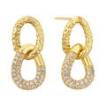 Gold-Plated Cubic Zirconia Vintage Hoop Earrings — side profile