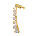 Gold-Plated Brass Heart CZ Ear Cuff Earrings styled for independent jewelry boutiques