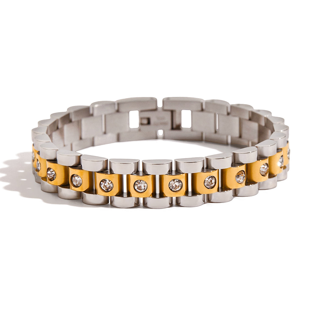 2H Stainless Steel White Diamond Bracelet Jewelry for Women, Non-Fading Jewelry