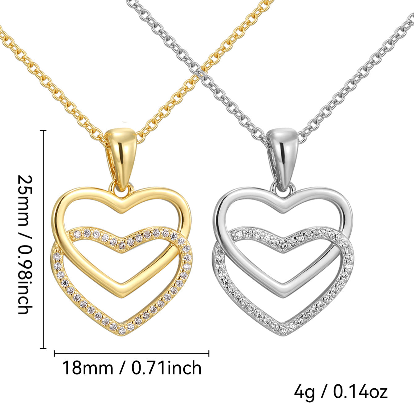CYN0170 Cross Heart Pendant Copper Necklace Collarbone Chain