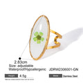 Gold-Plated Stainless Steel Floral Ring — material detail — jewelry finish and design detail