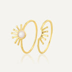 R0645 Bohemian Creative Design Sun Combination Ring for Women, Personalized Epoxy Detachable Set Ring