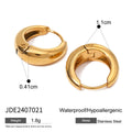 Pearl Stainless Steel Stud Earrings in Gold-Plated — Signature Shape — alternate product view — jewelry finish and design detail