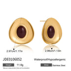 Resin earrings earrings non-fading stainless steel18k Gold accessories