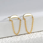 E0402 Jewelry Modern Simple Design Brass Gold-Plated Curved Earrings for Women Long Style U Chain-shaped Earrings
