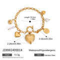 18K Gold-Plated Stainless Steel Bracelet with Heart Detail — close-up detail — jewelry finish and design detail