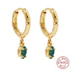 S925Sterling Silver Fashion High-End Wrinkle Style Zircon Earrings Hoop Hot-Selling Inlaid Diamond Earrings for Women