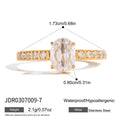 Cubic Zirconia Gold-Plated Stainless Steel Ring — Thoughtful Design — alternate product view — jewelry finish and design detail