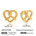 Gold-Tone Heart Stainless Steel Stud Earrings — Contemporary Edit styled for independent jewelry boutiques
